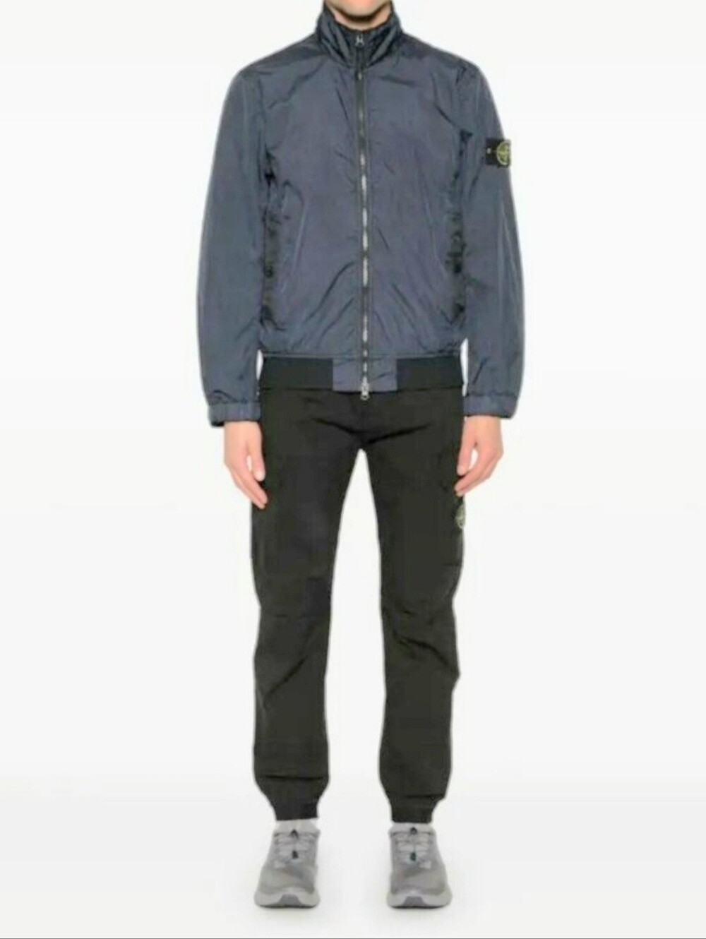 Stone Island Compass Organic Cotton Fleece Sweatpants Faded Black Men's Large